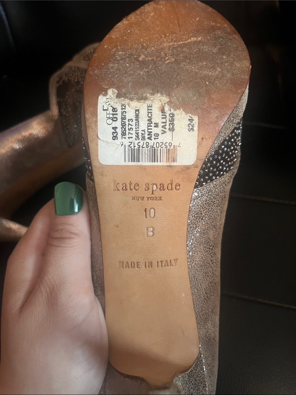Kate Spade Made in Italy Bayla Anthracite Heels - Picture 7 of 8